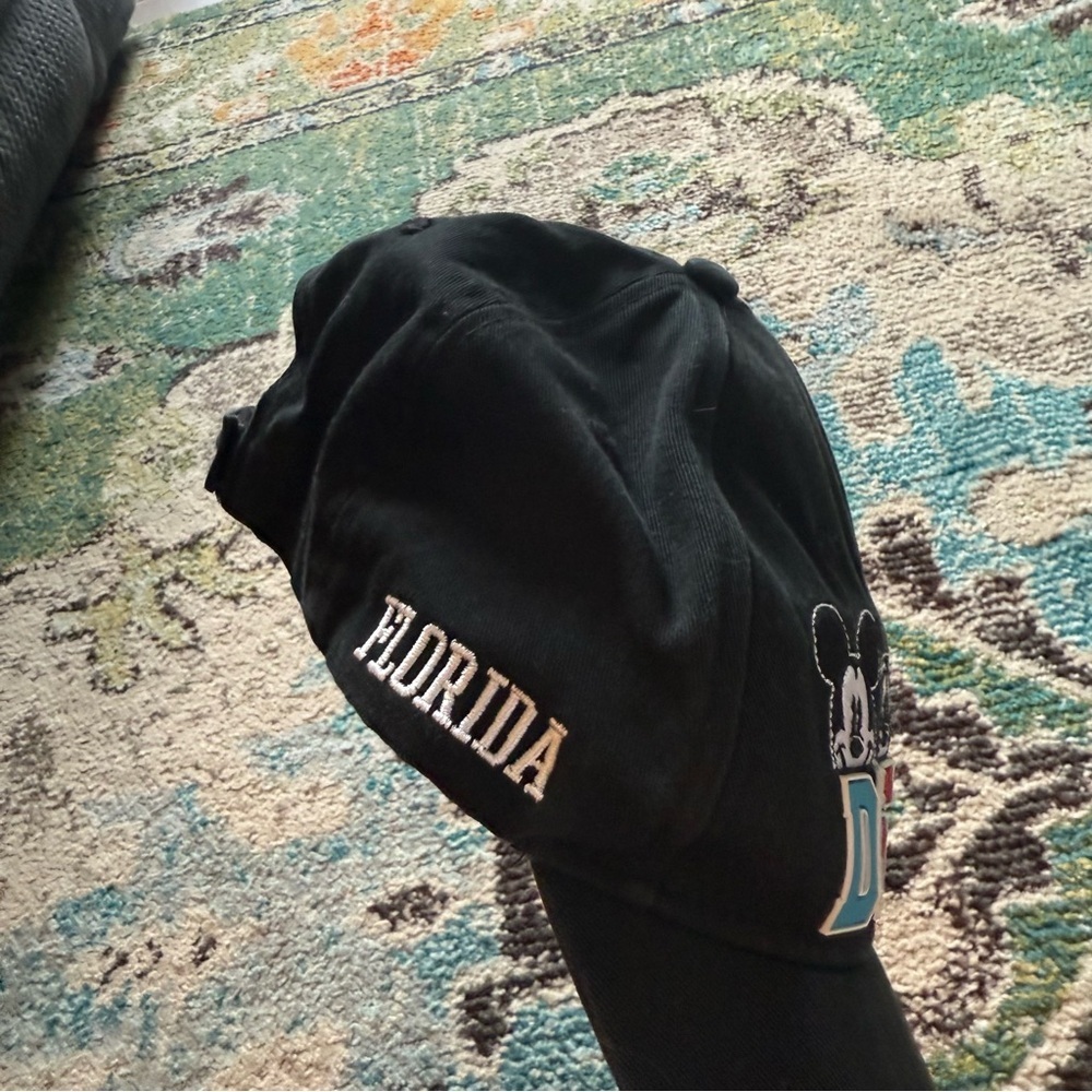 Disney Mickey Mouse Dad Hat Black Adjustable Baseball Cap Goofy Pluto Donald - Picture 6 of 7